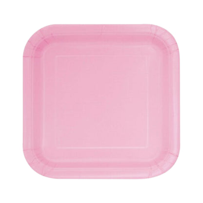Classic Pink Square Paper Plates 9 - 8PC