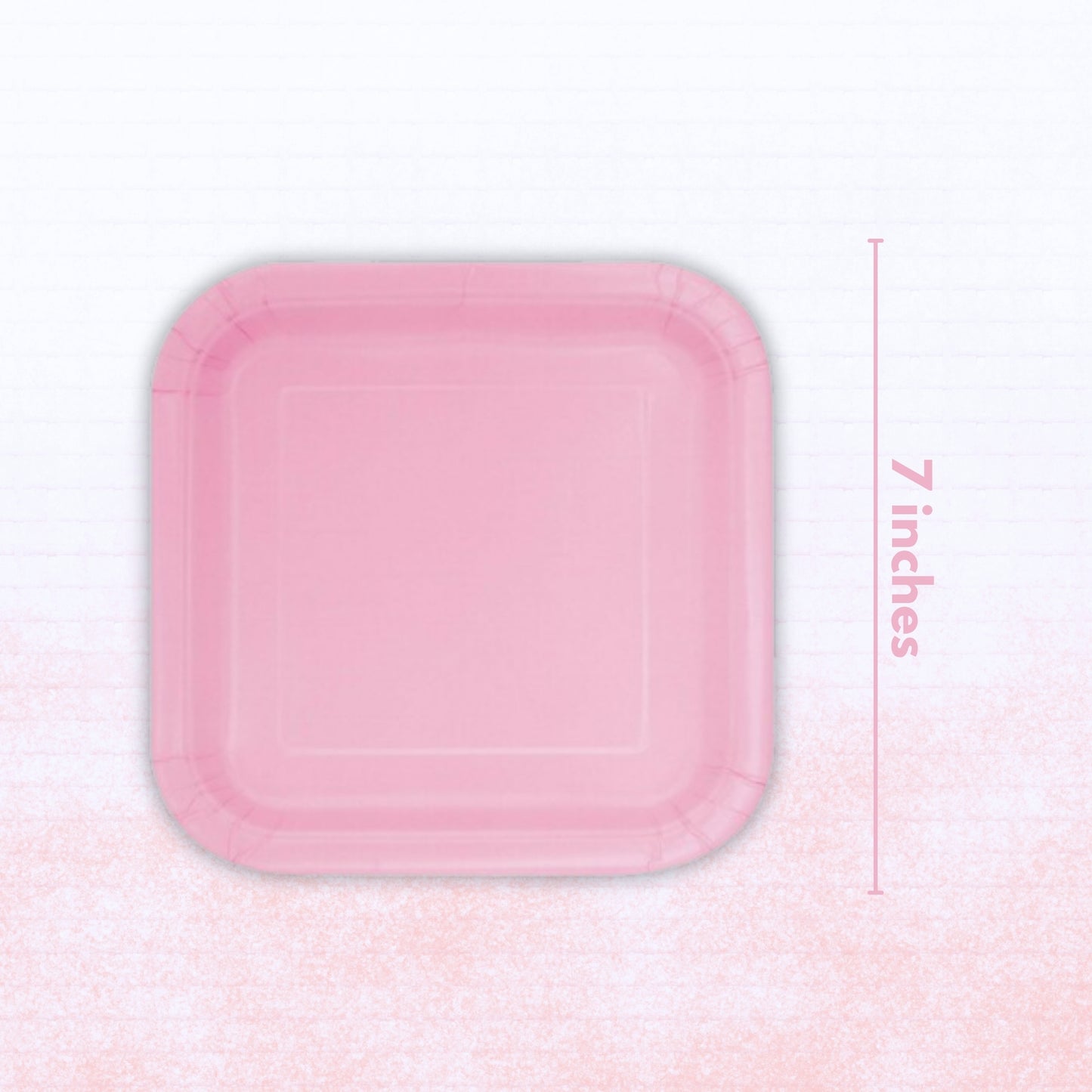 Classic Pink Square Paper Plates 9 - 8PC