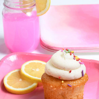 Classic Pink Square Paper Plates 9 - 8PC