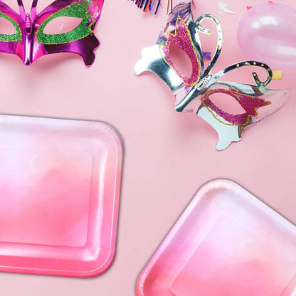 Classic Pink Square Paper Plates 9 - 8PC