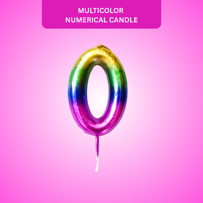 Number 0 Multicolor Candle - 1PC