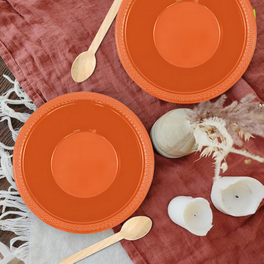 Orange Round Serving Bowls - 20PC