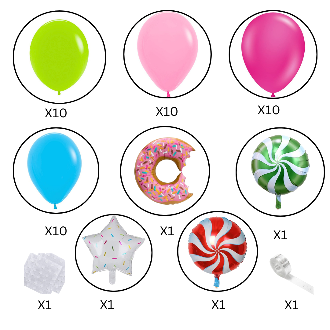 Donut Theme Balloons Decoration Combo - 46 PC