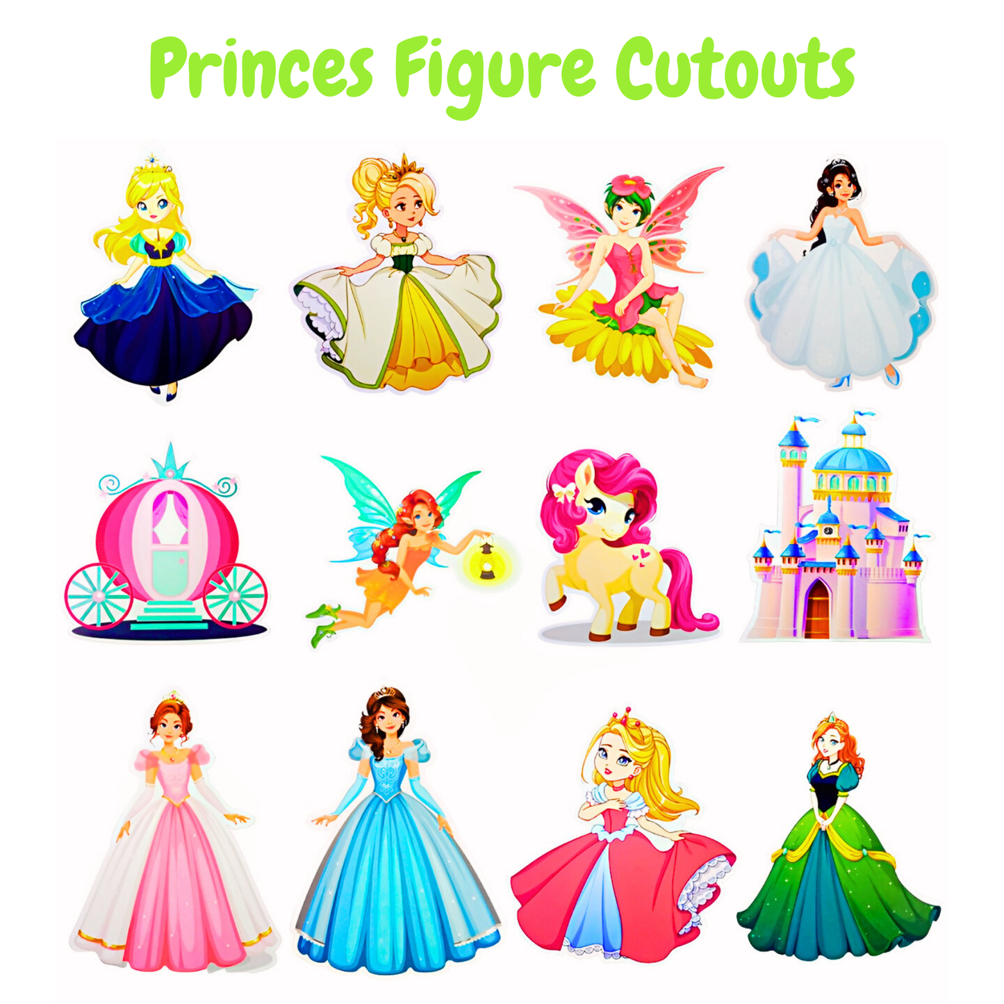 Princess Theme Happy Birthday Balloon Garland & Banner Comobo -  Set of 71PC