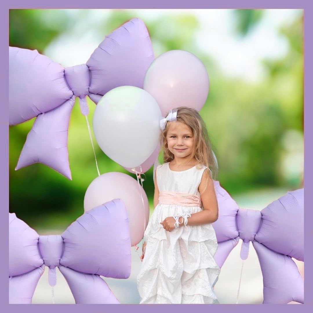 Pastel Purple Bow / Gift Ribbons Shaped Balloon - 30 inches - Helium Quality - 1PC