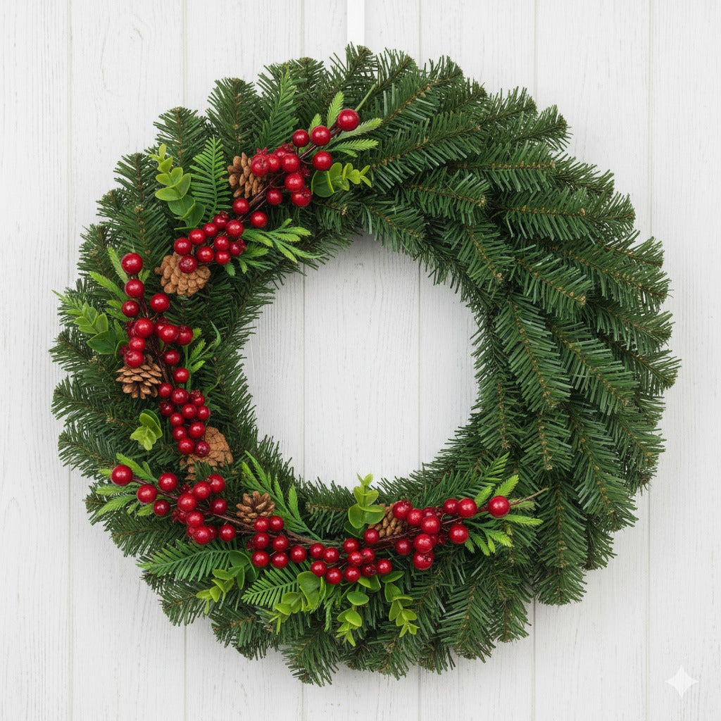 Pine Snow Leaves with Cherry & Tree Inserts - 2PC