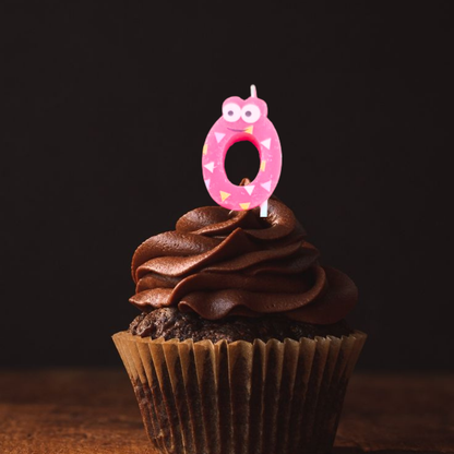 Number 0 Candle with Stars - 3PC
