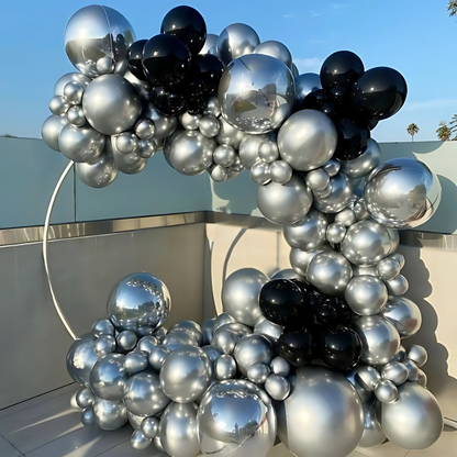 9" Chrome Silver Balloons - 50PC