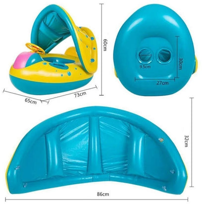 Inflatable Cars Pool Float with Canopy for Kids - 1PC