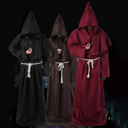 Draconian Priest Red Robe w/Rope, Hood and Cross Sign