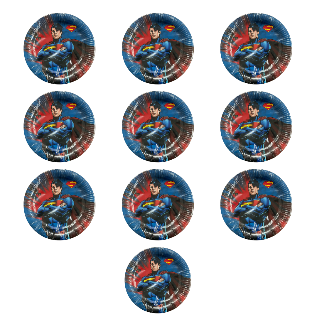 Superman Theme Party Paper Plate - 9 inches - 10PC