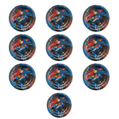 Superman Theme Party Paper Plate - 9 inches - 10PC