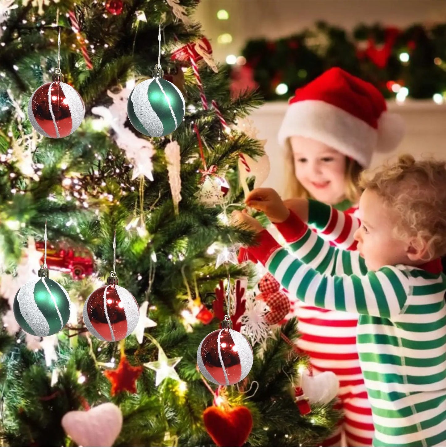 Christmas Glossy Balls for Xmas Tree Hanging Decoration - 5PC