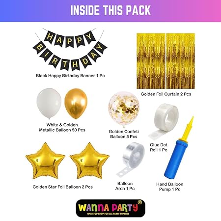 Happy Birthday Decoration Items For Husband Combo Set - 68pcs