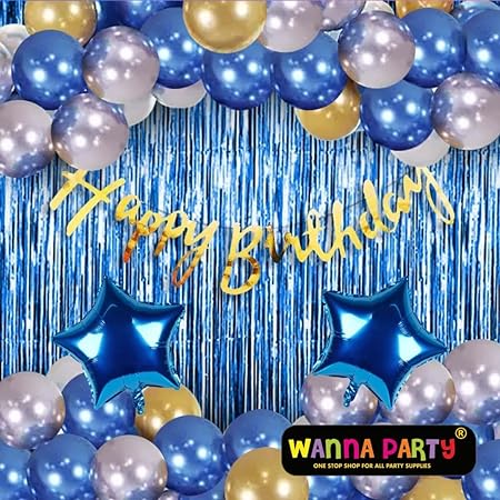 Wanna Party Birthday Decoration Items for Boys- 44 Pcs