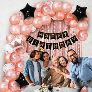 Rose Gold Balloons for Birthday Decoration - Elegant 68 Pcs