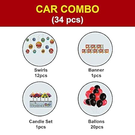 Cars Theme Birthday Decoration Combo