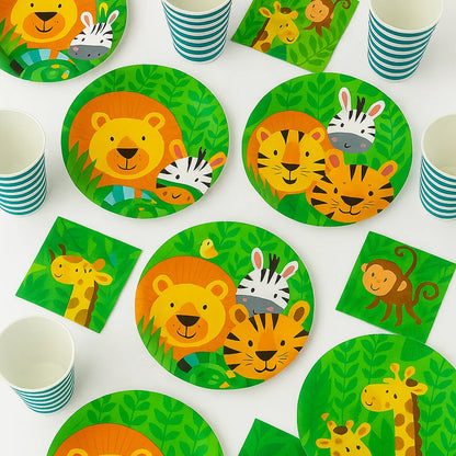 Jungle Theme Birthday Tableware Set - 36PC - Up to 10 Pax