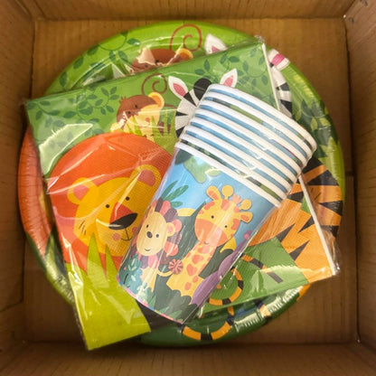 Jungle Theme Birthday Tableware Set - 36PC - Up to 10 Pax