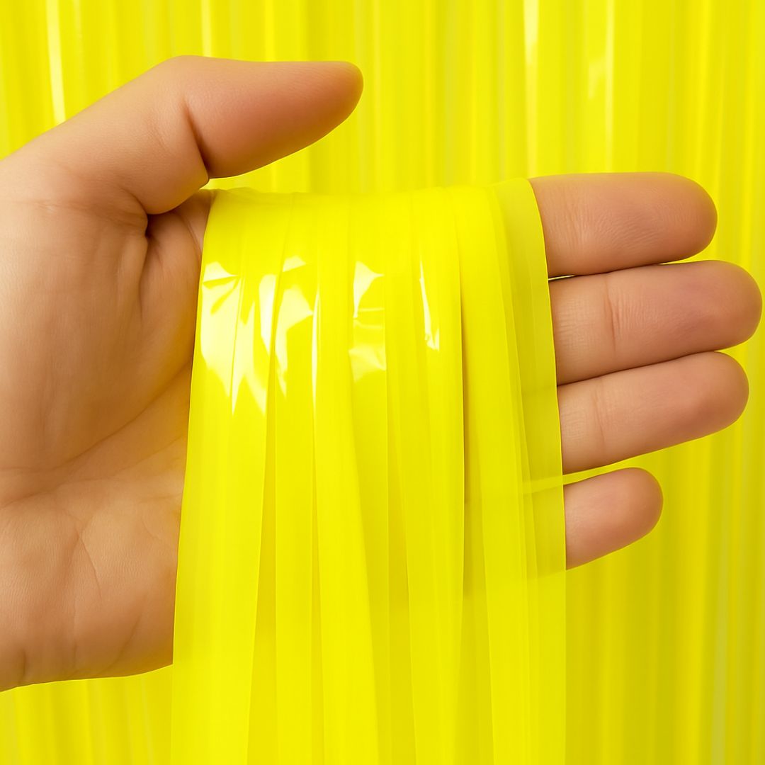 Wanna Party Pack of 2 Neon YellowFoil Curtains Backdrop
