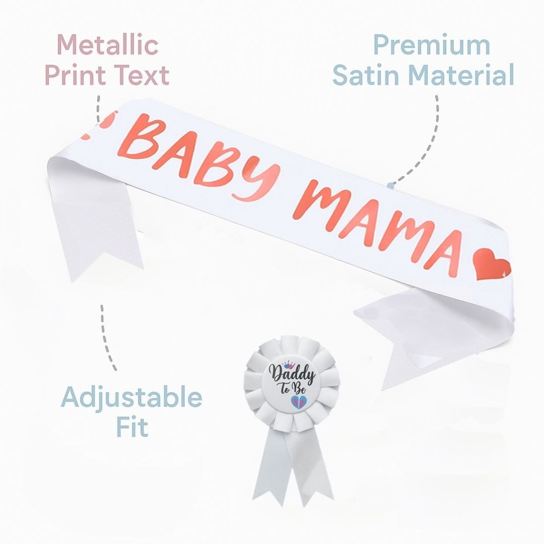 Baby Shower Sash and Badge Set