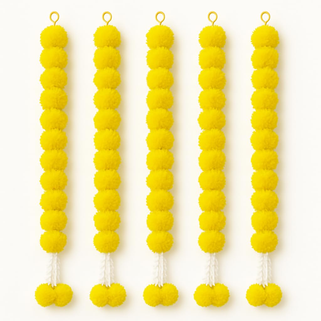 Haldi Decoration Items- Artificial Marigold Garland Pack of 5