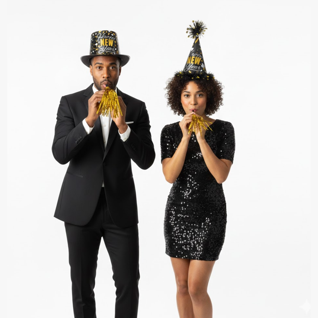 Happy New Year Hat & Blowout Combo Pack - Set of 4