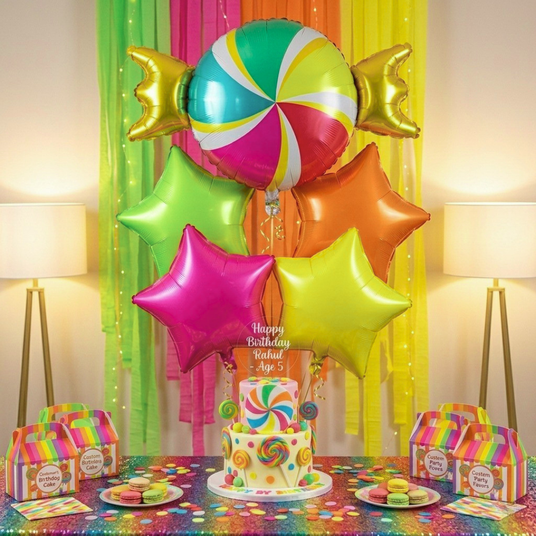 Candy Theme Foil Balloons - 5PC