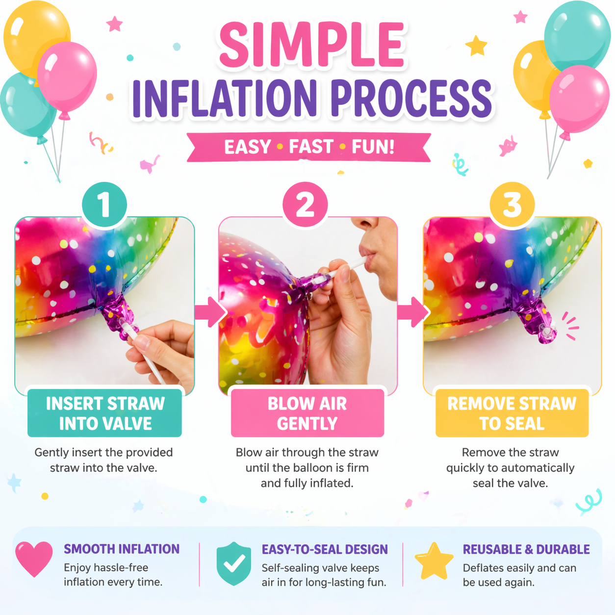 Happy Birthday Gift Box Helium Balloon Set of 6 (Supershape Gift Box + 2 Round Happy Birthday Foil 18 Inch + 3 Printed Balloons) | Pre-Inflated & Delivered | Birthday Decoration