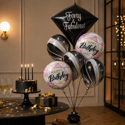 40th Birthday You'are Gem Balloon Set - 6PC