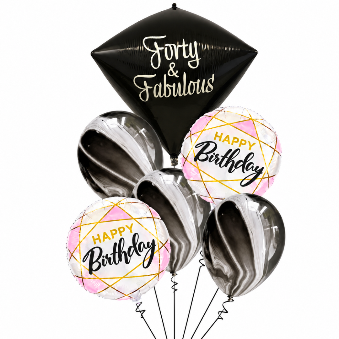 40th Birthday You'are Gem Balloon Set - 6PC