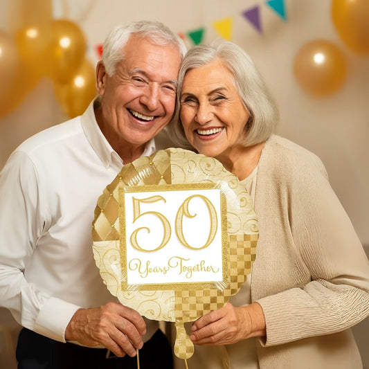 Cheers to 50 Years Together Foil Balloon - Helium Quality - 1PC