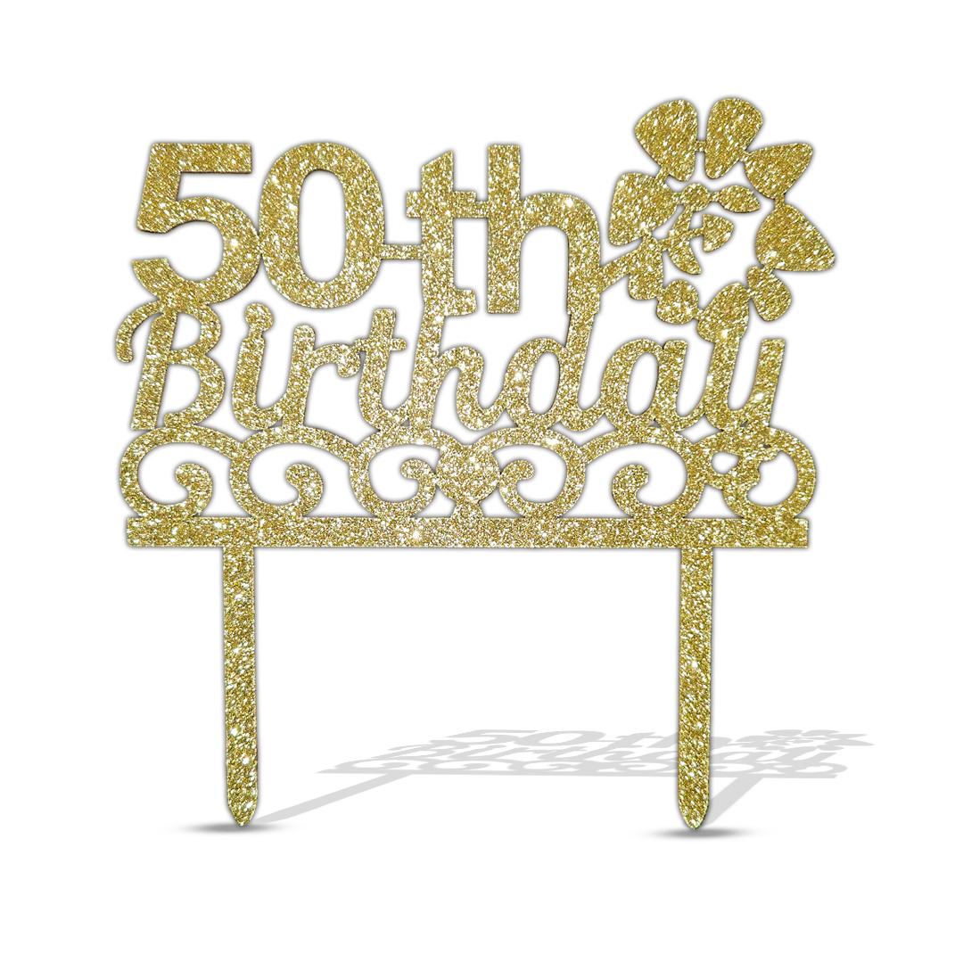 Happy 50th Birthday Cake Topper - 1PC