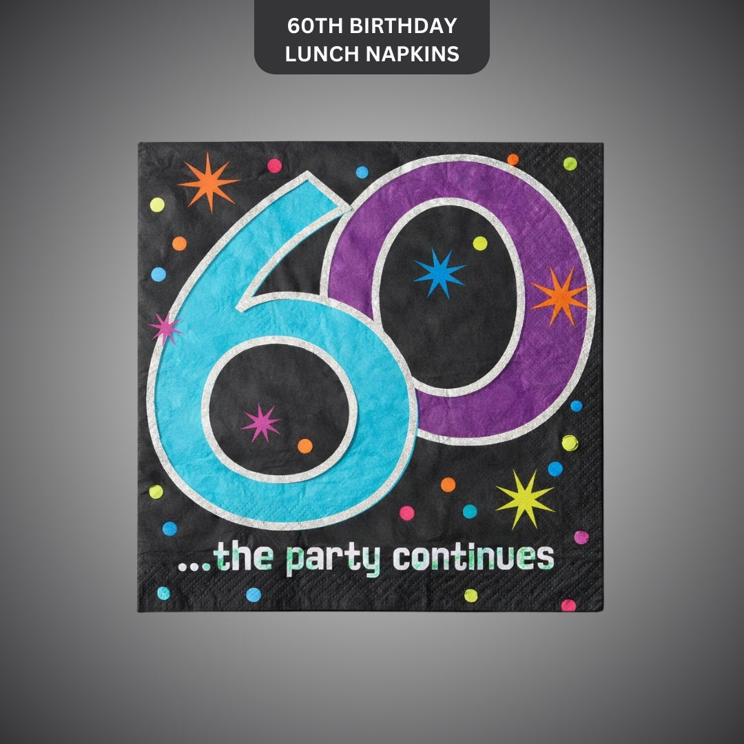 60th Birthday Lunch Napkins - Pack of 16