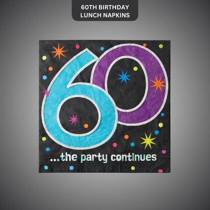 60th Birthday Lunch Napkins - Pack of 16