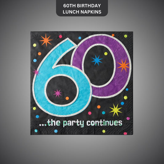 60th Birthday Lunch Napkins - Pack of 16