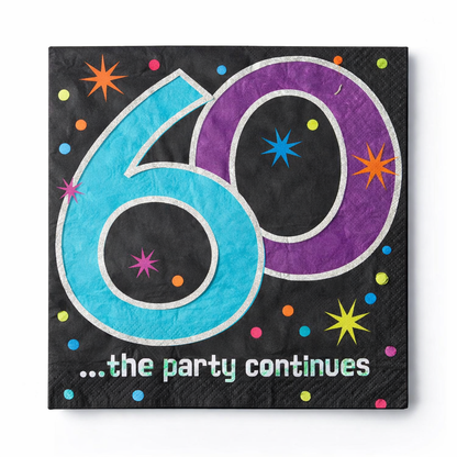 60th Birthday Lunch Napkins - Pack of 16