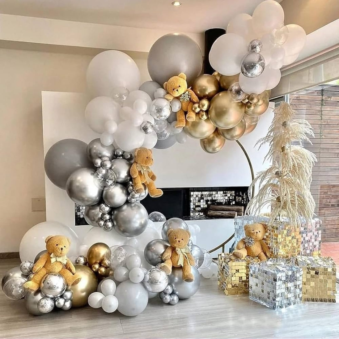 Silver Bladder Balloon - Helium Or Air Filled - 36 inches  - 1PC