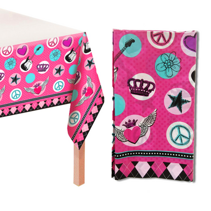 Rocker Princess Theme Table Cover - 54 inches X108 inches - 1PC
