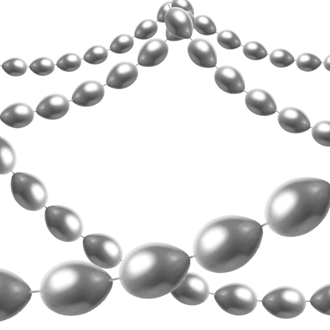 12" Linking Balloon Metallic Silver - 10PC