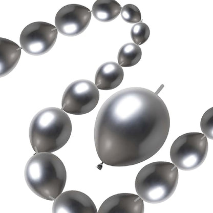 12" Linking Balloon Metallic Silver - 10PC