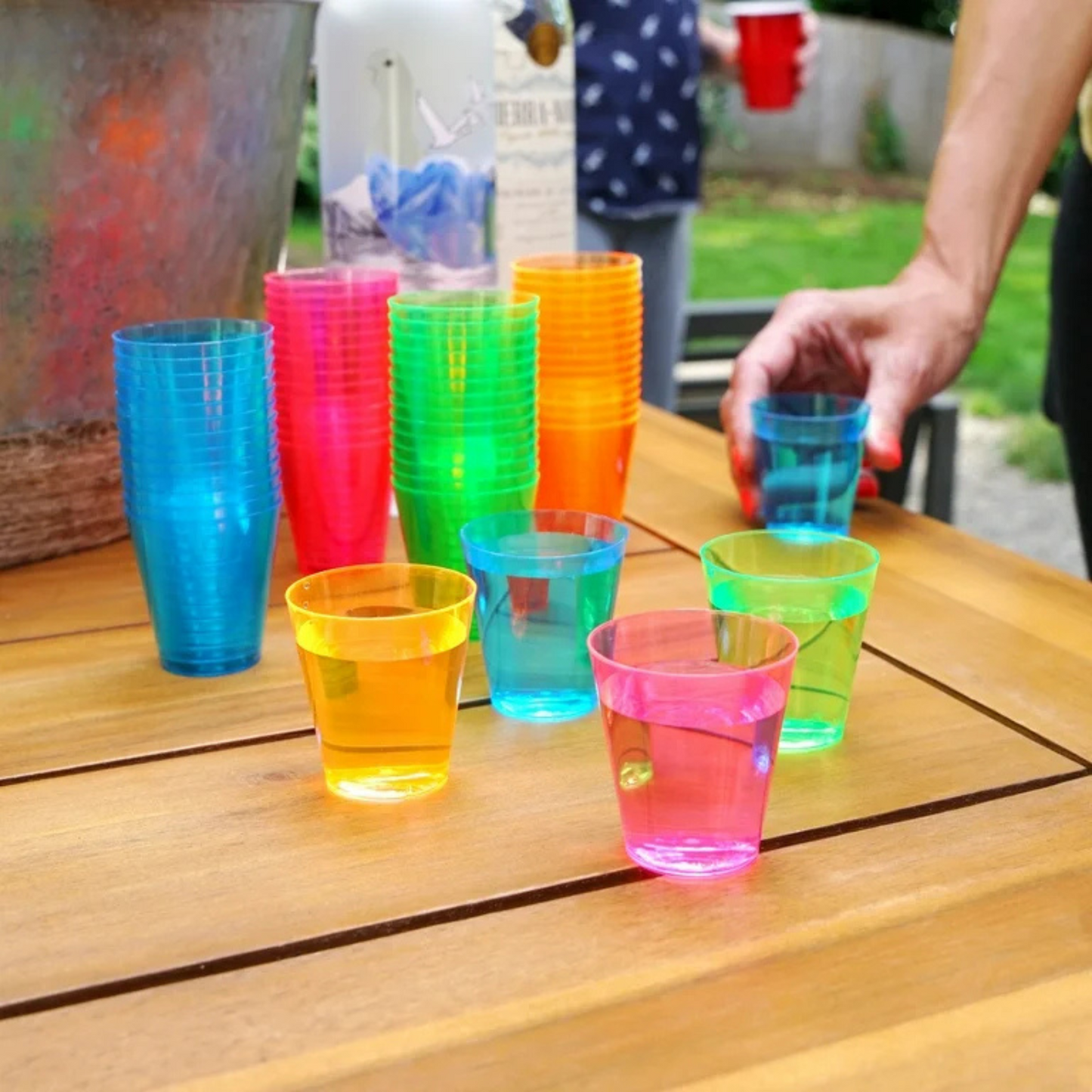 Shot Glasses Neon Red Party Combo - 10PC