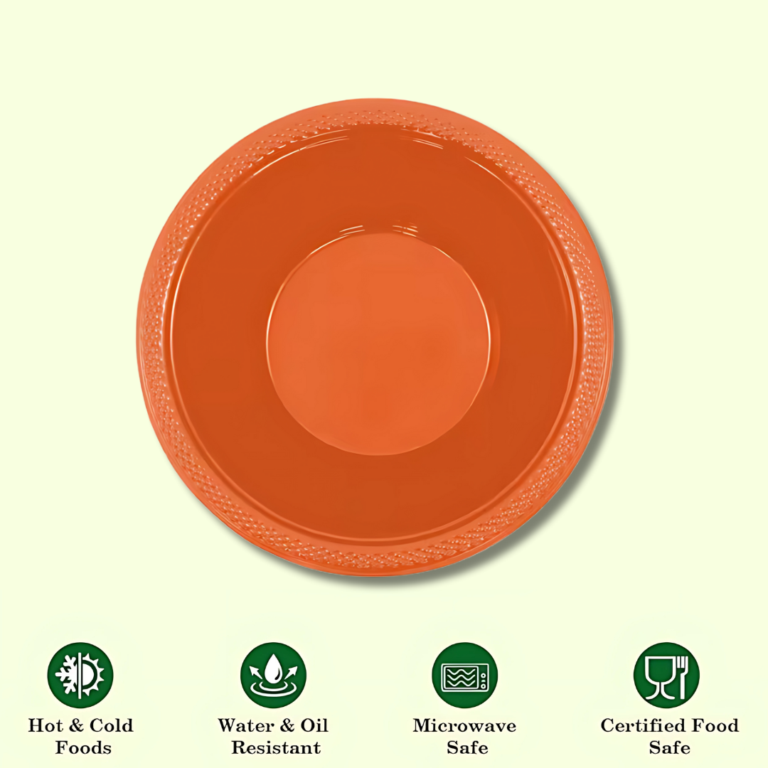 Orange Round Serving Bowls - 20PC