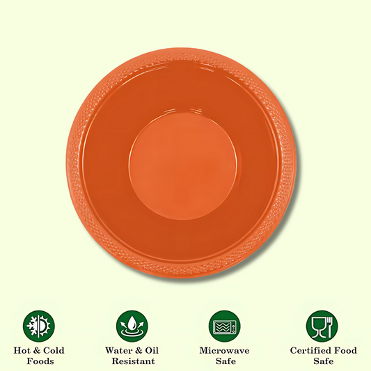Orange Round Serving Bowls - 20PC