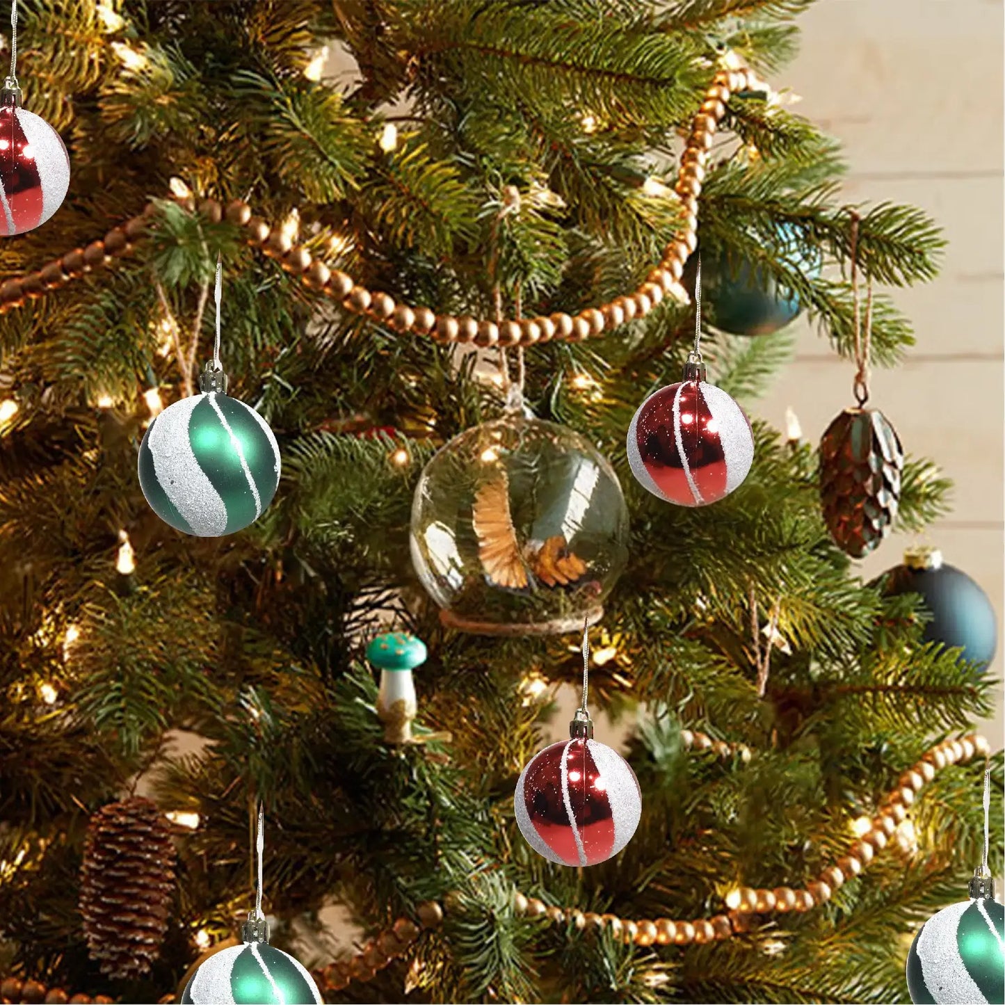 Christmas Glossy Balls for Xmas Tree Hanging Decoration - 5PC