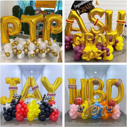 Alphabet F Golden Foil Balloon 40 Inch – Helium & Air Supported Letter Balloon for Birthday, Anniversary & Party Decoration | 1 Pc