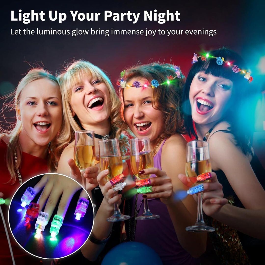 LED Laser Beam Finger RingParty Favors - 4PC