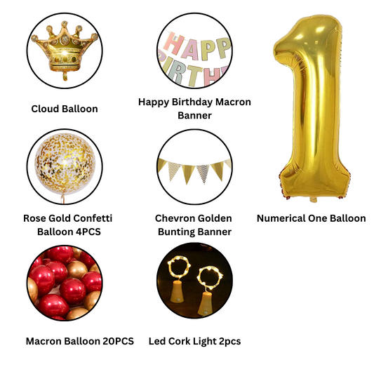 Happy 1st Birthday Party Decorations Set For Boys- 30PC
