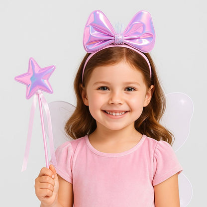 Princess Headband with Wand Iridescent - 2PC