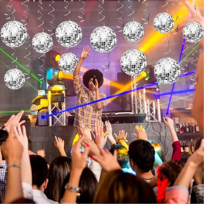 Disco Ball Swirl Decoration - 6PC